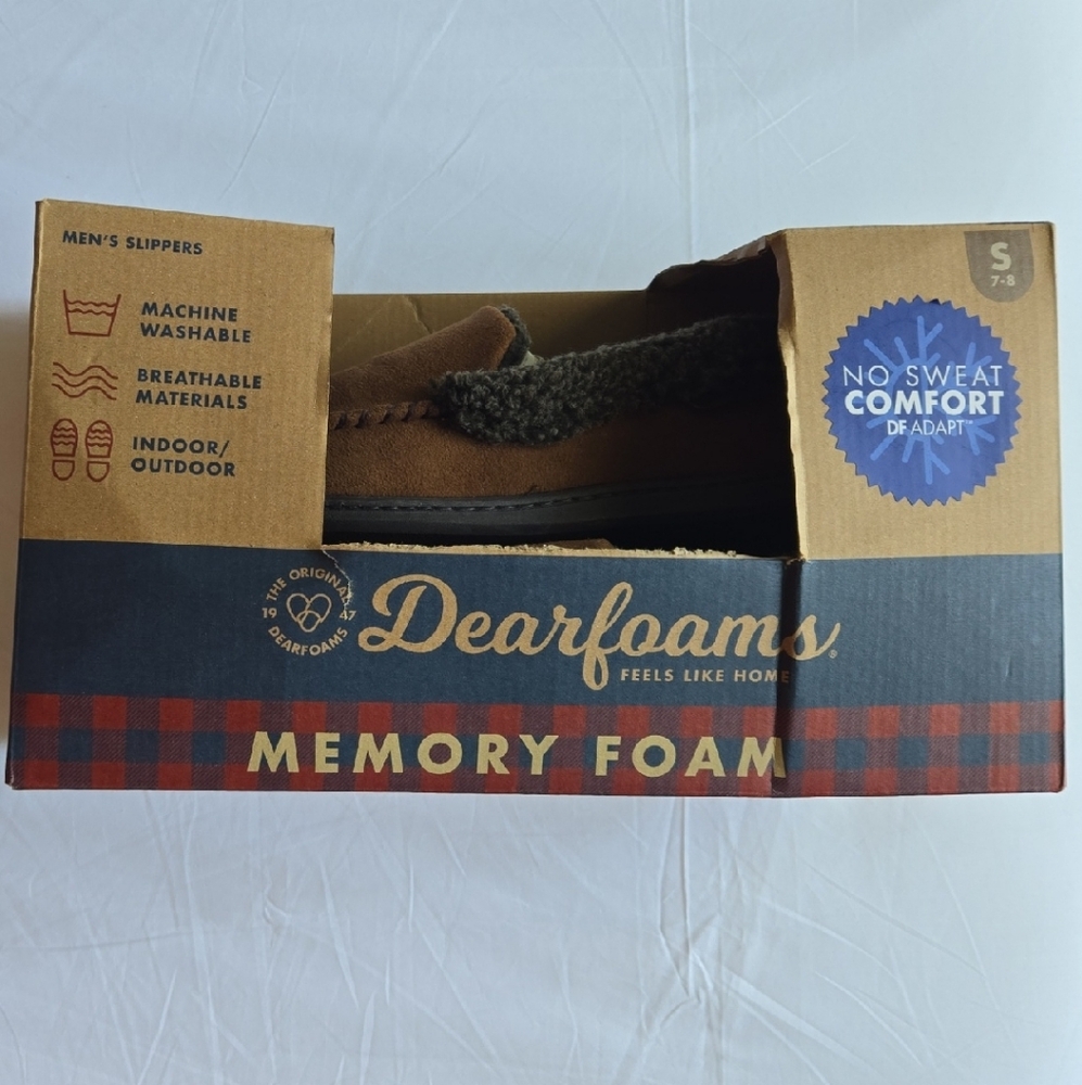 Dearfoams Brown Memory Foam Slip-On Loafers
